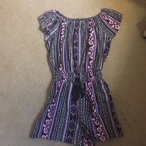 A off the shoulder romper.
